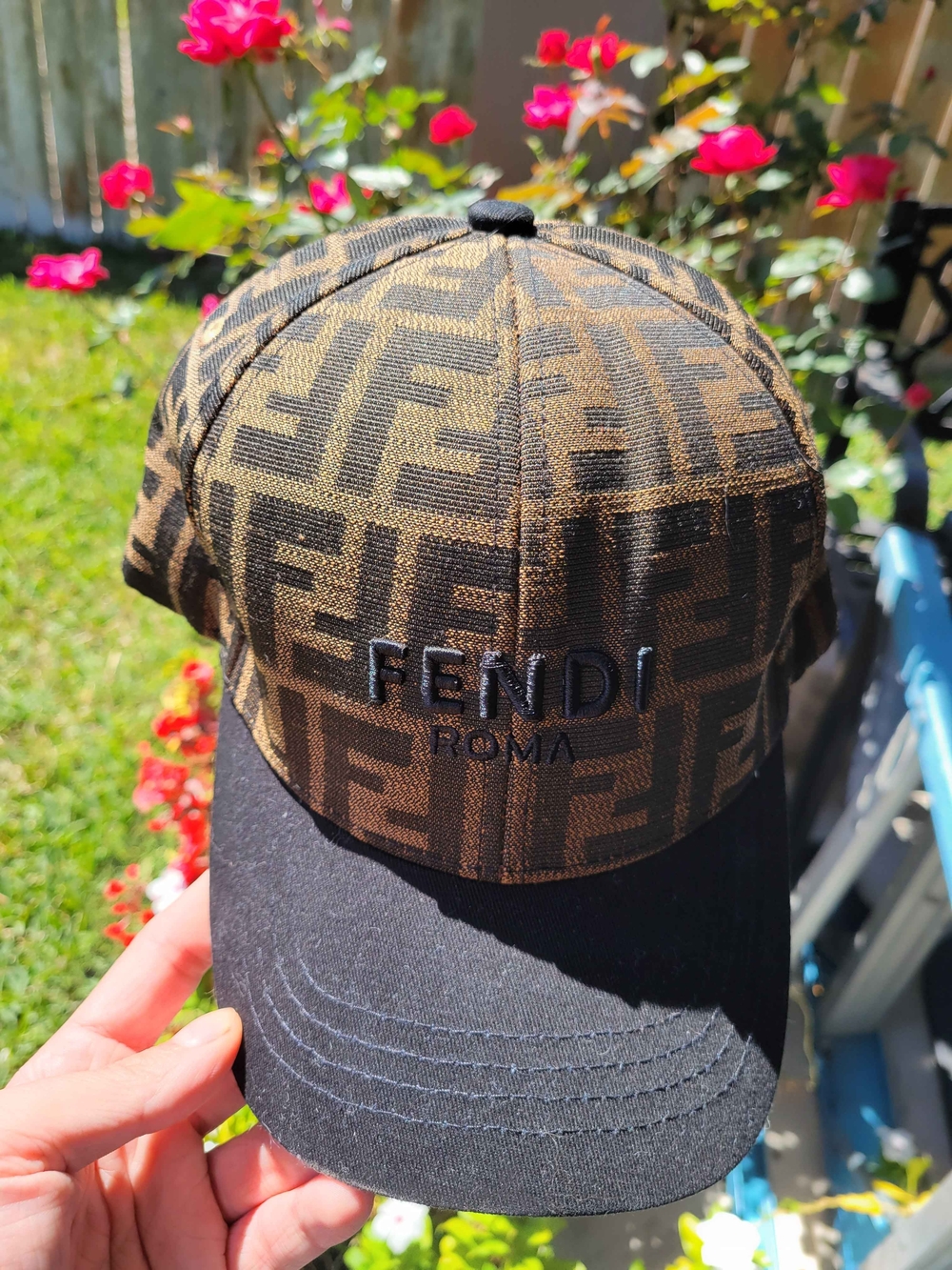 Fendi Roma Brown & Black FF Logo Baseball Cap - Picture 9 of 10